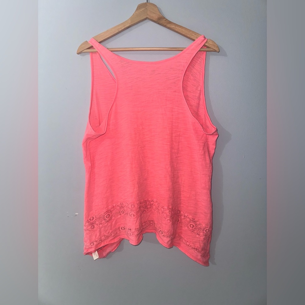 Arizona Jeans Plus Shirt in a pink color, with ruffles.